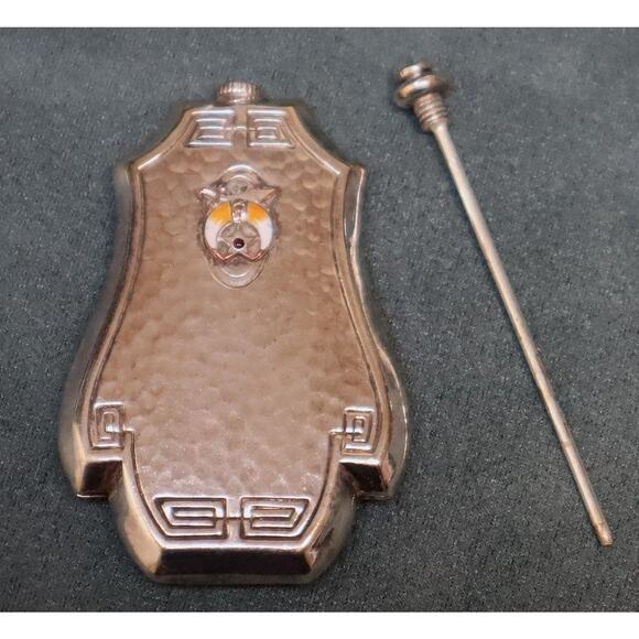 Art Deco Hammered Shriners Perfume Bottle - Picture 4 of 6